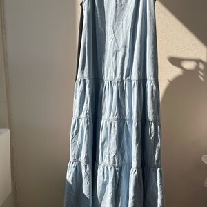 Mango Sky Blue Layered Dress